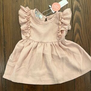 Ruffle sleeveless pink chiffon girl toddler (2T)